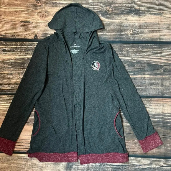 Colosseum Women's‎ Large Gray Florida State FSU Seminoles Hooded Coatigan - Picture 1 of 3